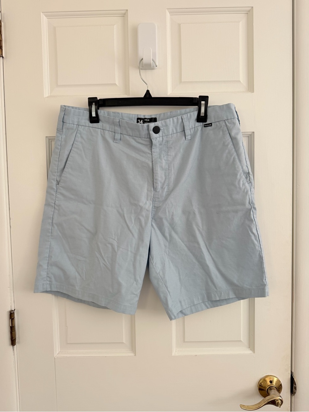 Hurley Light Blue Flat-Front Men's Shorts
